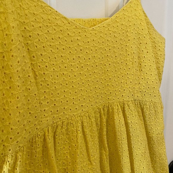 Yellow Eyelet Spaghetti Strap Midi Dress by Rachel Ashwell - Size 6 - Picture 2 of 9